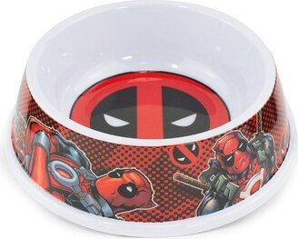 Buckle-Down Single Melamine Pet Bowl - 7.5 (16oz) - Marvel Comics Deadpool Logo + Deadpool Pose Logo Black Red