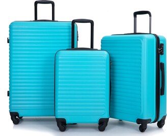 EDWINRAY Luggage 3 Piece Sets Hard Shell Lightweight Luggage Set with Spinner Wheels & TSA Lock, 202428 Travel Suitcase Sets,Turquoise