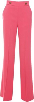 Back-Zip High-Waisted Wide Legged Pants