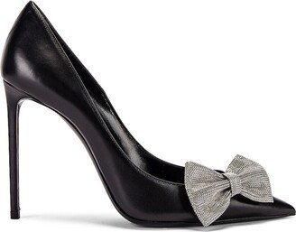 Zoe Chain-bow Leather Pumps