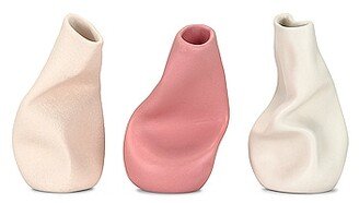 Set of 3 Small Seam, Solitude and Wake Vases in Cream