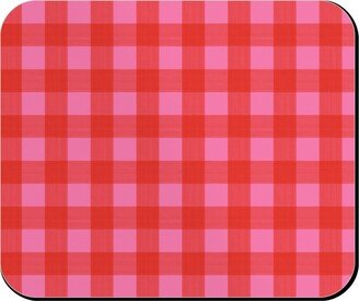 Mouse Pads: Valentine Buffalo Plaid Mouse Pad, Rectangle Ornament, Pink
