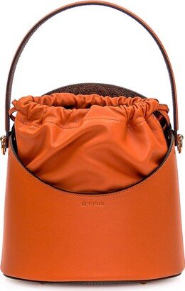 Logo Embossed Drawstring Bucket Bag