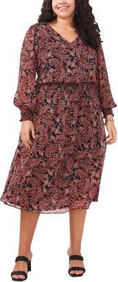 Plus Womens V-Neck Long Maxi Dress