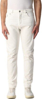 Distressed Straight Leg Jeans-AO