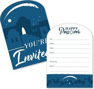 Big Dot of Happiness Happy Passover - Shaped Fill-in Invitations - Pesach Party Invitation Cards with Envelopes - Set of 12