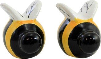 Tabletop Bee Salt And Pepper Shaker - One Set Of Shakers 2.0 Inches - Bumble - A7725 - Ceramic - Black