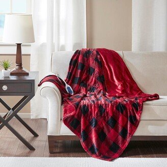 Gracie Mills Electric Blanket, Buffalo Check Red - Full/Queen