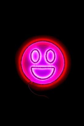 Happy Face Neon Light in Purple