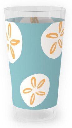 Outdoor Pint Glasses: Sand Dollar Sea Shells Outdoor Pint Glass, Blue