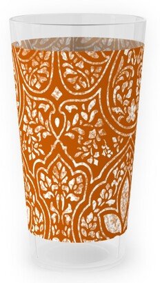 Outdoor Pint Glasses: Rajkumari Batik - Spice And White Outdoor Pint Glass, Orange