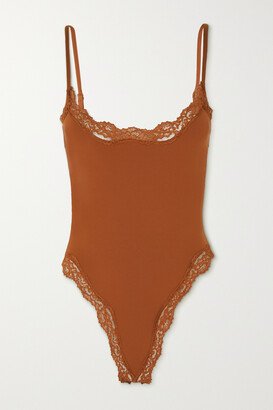 Fits Everybody Corded Lace Cami Bodysuit - Bronze