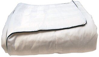 Lcm Home Silk-Filled Damask Stripe Cotton Blanket, Full/Queen