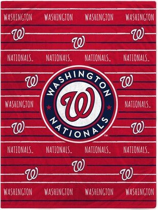 Washington Nationals 60'' x 80'' Logo Stripe Flannel Fleece Blanket