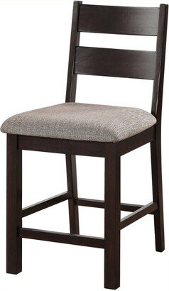 Set of 2 Ulmar Ladder Back Counter Height Barstools Espresso/Gray - HOMES: Inside + Out