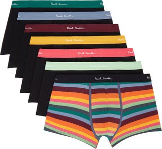 Seven-Pack Black Stripe Boxer Briefs