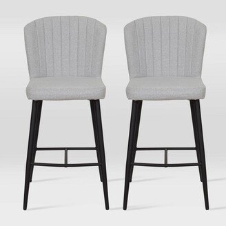 Set of 2 Jasper Velvet Counter Height Barstools