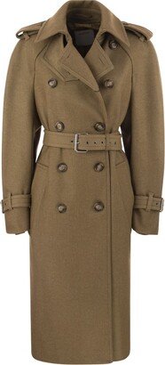 Double-Breasted Trench Coat-BE