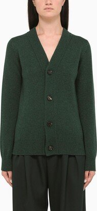 Dark Green Cashmere Cardigan