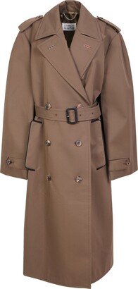 Double-breasted Cotton Blend Trench Coat