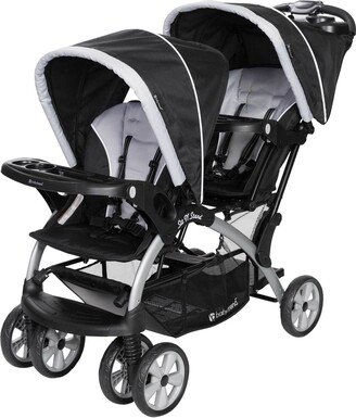 Sit N' Stand Easy Fold Travel Toddler & Baby Double Stroller, Stormy - 25.57