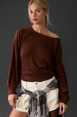 Ruffled Raglan Thermal Top