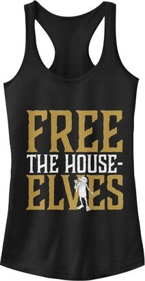 Juniors Womens Dobby Free House-Elves Racerback Tank Top - Black - X Small