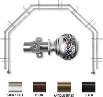 InStyleDesign Nadine 13/16 5-Sided Double Bay Window Curtain Rod