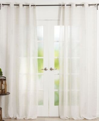 Saro Lifestyle Sheer Linen Curtain Collection Set