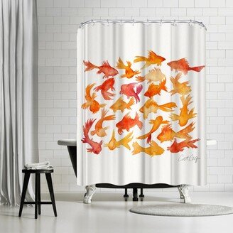 71 x 74 Shower Curtain, Golfish by Cat Coquillette