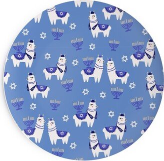 Salad Plates: Llamakah - Blue Salad Plate, Blue