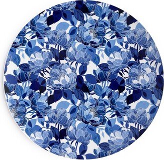 Salad Plates: Chintz Peonies - Blue Salad Plate, Blue