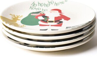 Santa on the Rooftop Salad Plate Set of 4, Service for 4