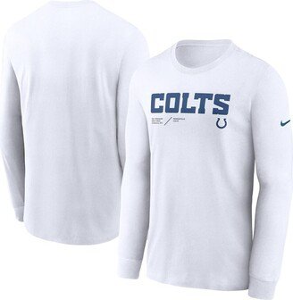 Men's White Indianapolis Colts Infograph Lock Up Performance Long Sleeve T-shirt