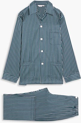 Wellington striped cotton-poplin pajama set