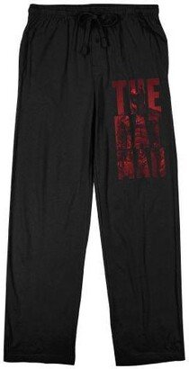 The Batman Movie Superhero In Red Letters Men's Black Sleep Pajama Pants-XXL