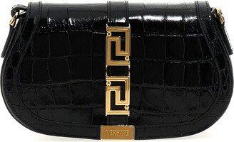 Greca Goddess Embossed Shoulder Bag