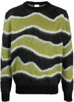 PT Torino Patterned Intarsia-Knit Brushed Jumper