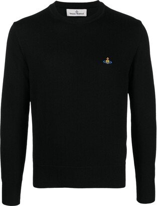 Orb-embroidery cotton jumper