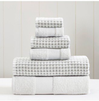 Modern Threads Luxury Spa Cobblestone Quick Dry 6-Piece Towel Set - White