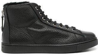 Pebbled High-Top Sneakers