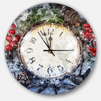 Designart Oversized Rustic Round Metal Wall Clock - 36 x 36