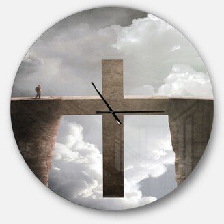 Designart Oversized Religious Round Metal Wall Clock - 36 x 36