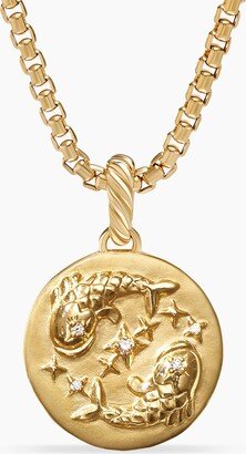 Pisces Amulet in 18K Yellow Gold with Diamonds Women's