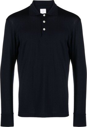 Longsleeved Wool-Cashmere-Blend Polo Shirt