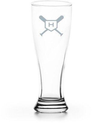 Pilsner Glasses: Hey Batter Batter Pilsner Glass, Glass, Pilsner Glass Single Side, White