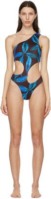 Brown & Blue Carve One-Piece