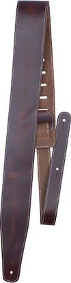 Perri's Leathers Ltd. Perri's Oil Leather Guitar Strap With Contrast Stitching Brown 2.5 in.