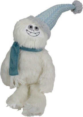 Northlight 22-Inch Plush White and Blue Sitting Tabletop Yeti Christmas Figure