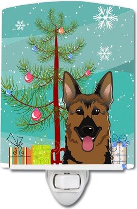 Christmas Tree and German Shepherd Ceramic Night Light